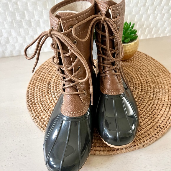 JBU By JAMBU Womens Maplewood Waterproof Round Toe LaceUp Duck Rain boots Size 7 - Picture 3 of 10